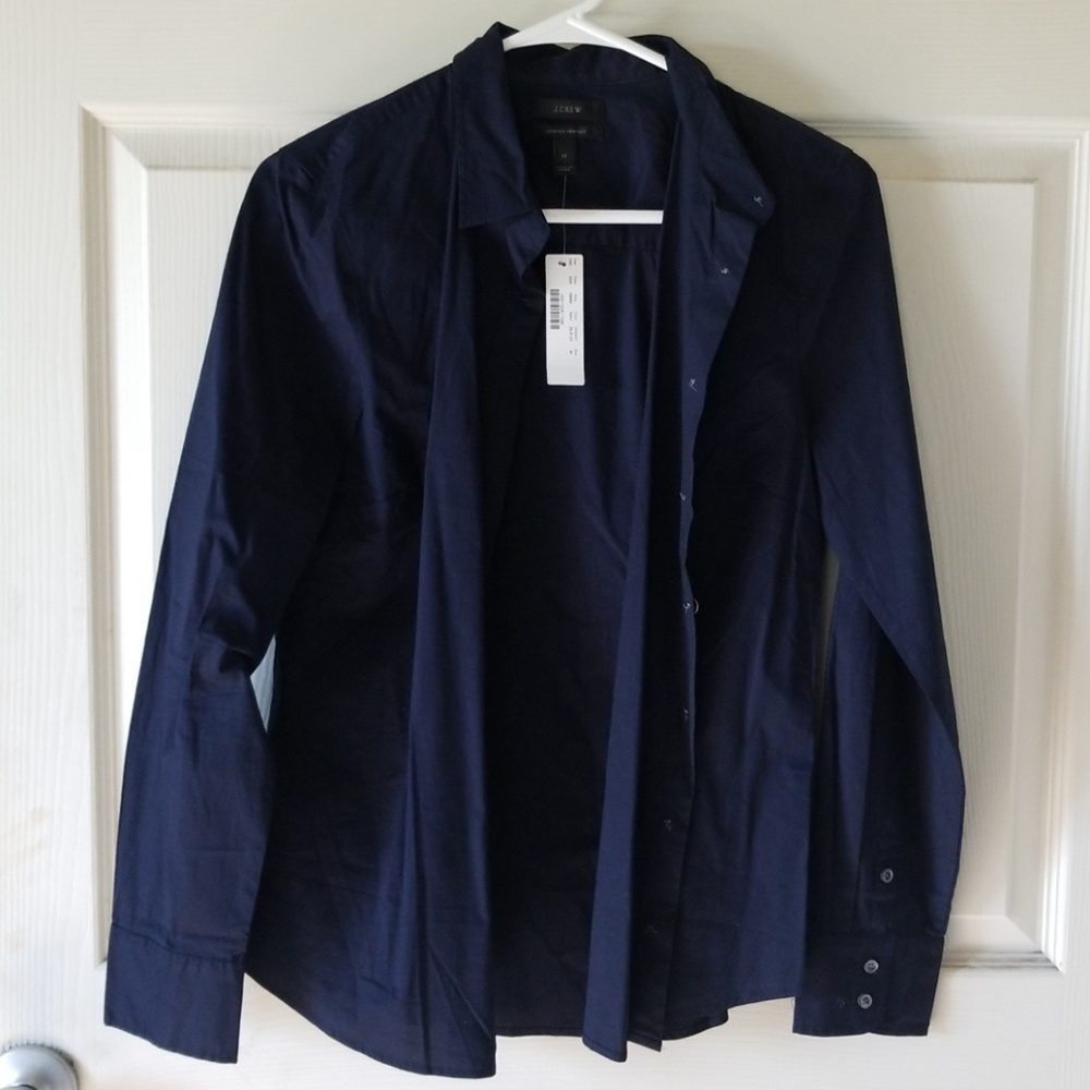 JCrew Navy Button Up Shirt Size M Tags Attached